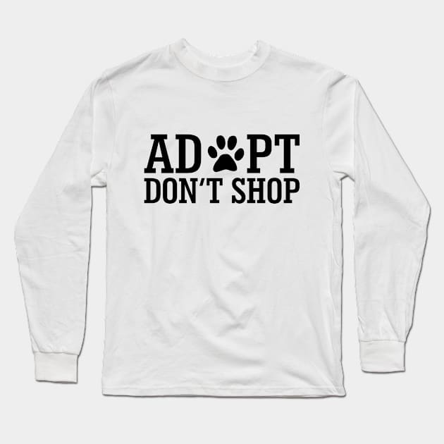 Adopt Don't Shop Paw Print Dogs Cats Animals Long Sleeve T-Shirt by Mellowdellow